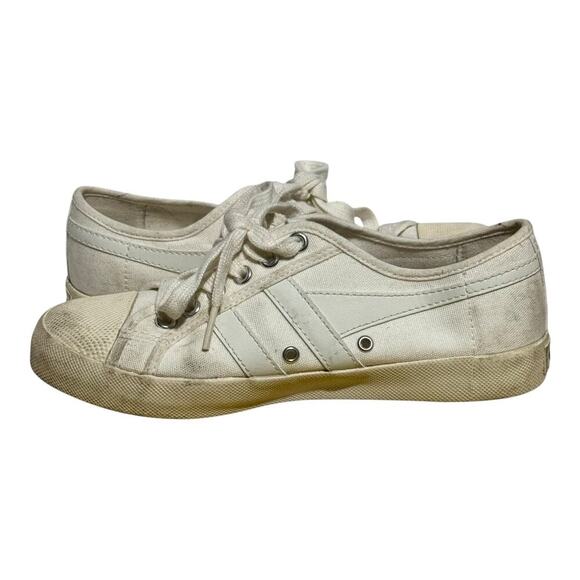 Gola Coaster Canvas Sneakers Women's Size 6 White Minimalist Low Top Trainers - Picture 6 of 8